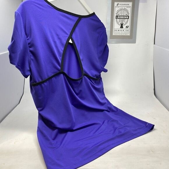 Adidas Climalite Purple/Black V-Neck Top - Picture 5 of 15